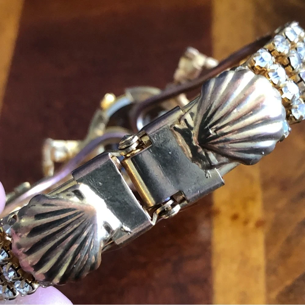 Repurposed handmade bling watch clamp bracelet recycled salvaged reuse